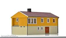 NMJ 1018207 - NMJ Skyline 15122 Norwegisches Einfamilienhaus mit Untergeschoss, Gelb / Weiß, H0 Fertigmodell