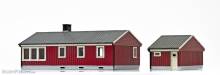 NMJ 1018209 - NMJ Skyline 15118 Norwegische Garage, Rot / Weiß, H0 Fertigmodell