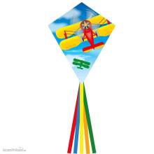Ecoline 102125 - Eddy Classic Biplane - Kinderdrachen, ab 5 Jahren, 70x58cm, inkl. 17kp Polyester Schnüre, 40m