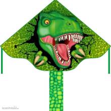 Ecoline 102159 - Simple Flyer T-Rex - Kinderdrachen, ab 5 Jahren, 75x120cm, inkl. 17kp Polyester Schnüre, 25m