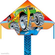 Ecoline 102165 - Simple Flyer Monster Truck - Kinderdrachen, ab 5 Jahren, 75x120cm, inkl.17kp Polyester Schnüre, 25m