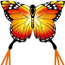 Ecoline 102224 - Butterfly Kite Monarch - Kinderdrachen, ab 5 Jahren, 95x120cm , inkl. 17kp Polyester Schnüre