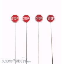 Halling M-609-FM - 4 Stop-Schilder, bedr. Messingschild., Fertigmod.