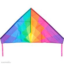 HQ 106122 - Delta Rainbow - Kinderdrachen, ab 5 Jahren, 75x140cm, inkl.17kp Polyester Schnüre, 40m