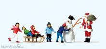 Preiser 10626 - HO Weihnachtsmann,Schneemann
