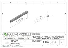 Halling ETH-AX-1.5-14 - Achse 1,5 mm, Länge 14 mm, stumpf