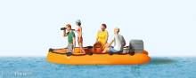 Preiser 10764 - Familie im Schlauchboot