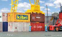 Kibri 10924 - Spur H0 20-Fuß-Container, 6 Stück