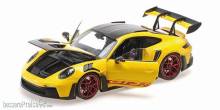 Minichamps 110062025 - PORSCHE 911 (992) GT3RS - 2024 - YELLOW W/WEISSACH PACKAGE W RED WHEELS