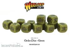 Warlord Games 402616011 - Bolt Action Orders Dice - Green (12)