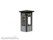 Halling M-380-B-FM-LIGHT - Telefonhütte, grau/grün, Ep 1/2, LED-beleuchtet
