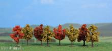 Heki 1141 - 8 Laubbäume herbstlich 4 cm