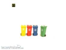 Halling M-445-C - 4 Recycling-tonnen eckig, geschlossen