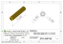 Halling ETH-ADP-70 - Adapterhülse für 1 mm Achse auf 1,5 mm Achse