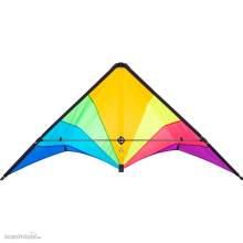 HQ 116005 - Delta Hawk Neon-Rainbow - Lenkdrachen, ab 14 Jahren, 72x146cm, empf. 70-100kp Dyneema Schnüre