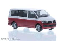 Rietze 11662 - Volkswagen T6 Bus KR reflexsilber/fortanorot, 1:87