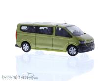 Rietze 11733 - Volkswagen e-Transporter T7 Bus LR FD warm green metallic