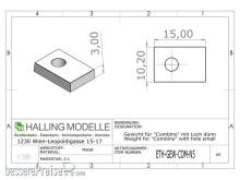 Halling ETH-GEW-COM-N5 - Gewicht, rechteckig 15,0x10,5mm mit Loch