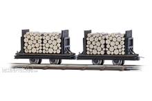 Busch 12211 - Zwei Wagen mit Rundholz