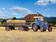 Kibri 12232 - Spur H0 LANZ Traktor mit Gummiradwagen