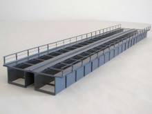 Hack Brücken 12320 - Blechträgerbrücke 72cm 2-gleisig, grau - Typ T72-2