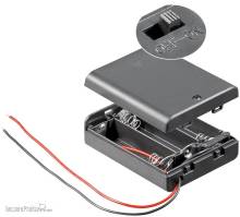 Schönwitz 12445 - Batteriehalter Batteriefach Akkuhalter Akkufach für 3x AA Mignon-Batterie mit Schalter