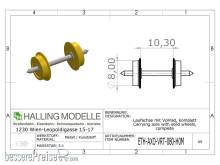 Halling ETH-AXO-VRP-080-H0M - Laufachse spitz, H0m, mit 8mm