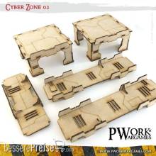 PWork Wargames PWTS00502MDF - MDF Terrain Cyber Zone 02