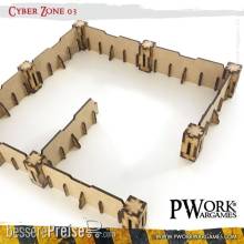 PWork Wargames PWTS00503MDF - MDF Terrain Cyber Zone 03