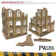 PWork Wargames PWTS00102MDF - MDF Terrain Urban Ruins 02