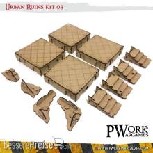 PWork Wargames PWTS00103MDF - MDF Terrain Urban Ruins 03