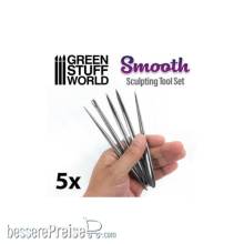Greenstuff World GS-3127 - 5x Modellierwerkzeug Set - SMOOTH