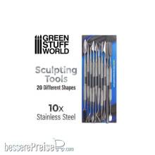 Greenstuff World GS-1012 - 10x Modellierwerkzeug Set