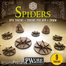 PWork Wargames RPGT0200MDF - RPG TOKENS Spiders