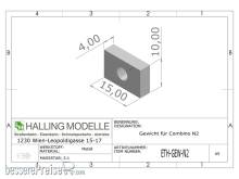 Halling ETH-GEW-COM-N2 - Gewicht, rechteckig 15,0x10,5mm mit Loch