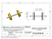 Halling ETH-AXO-VRP-090-H0M - Laufachse spitz, H0m, mit 9mm