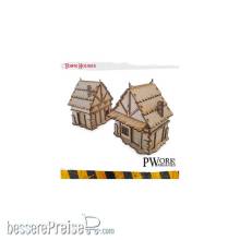 PWork Wargames TS01030MDF - MDF Terrain Town Houses
