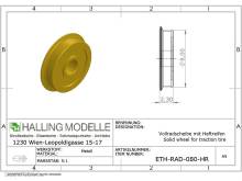 Halling ETH-RAD-080-HR - Rad 8.0 mm für Haftreifen, Strassenbahn/tram