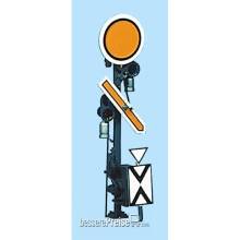 Weinert 1321 - Vr 0 / Vr 1 / Vr 2 unbeleuchtetes Vorsignal am 3,4-m-Mast (H0)