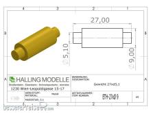 Halling ETH-GEW-279 - Gewicht, rund 27,0x9,0mm