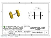 Halling ETH-AXO-VRP-090-H0E - Laufachse spitz, H0e, mit 9mm