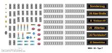 Halling DEC-WU6-U6W - Decals für T-Wagen U6 Wien, weiß