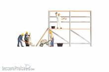 Noch 15054 - Maurer mit Gerüst bei der Arbeit