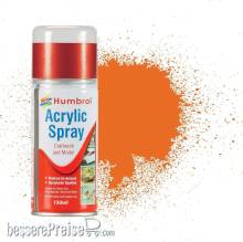 Humbrol AD6018 - HUMBROL ACRYLIC HOBBY SPRAY 150ML No 18 Orange
