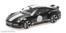 Minichamps 155062000 - PORSCHE 911 (992) SPORT CLASSIC - 2022 - BLACK W/STRIPE