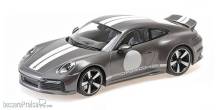 Minichamps 155062004 - PORSCHE 911 (992) SPORT CLASSIC - 2022 - GREY METALLIC W/STRIPE