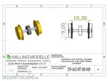 Halling ETH-AXO-VRT-090-H0M - Mitlaufachse, H0m, mit 9mm, Distanzscheibe