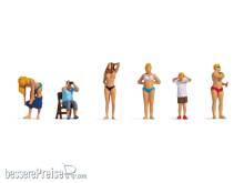 Noch Figurines FKK Baigneurs – Lot De 6 Nudistes Pour Maquettes – Échelle HO – Dès 14 Ans
