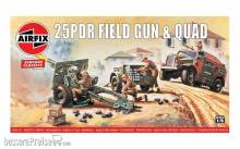Airfix A01305V - 1:76 25pdr Field Gun & Quad, Vintage Classics