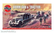 Airfix A02303V - 1:76 88mm Flak Gun & Tractor, Vintage Classic